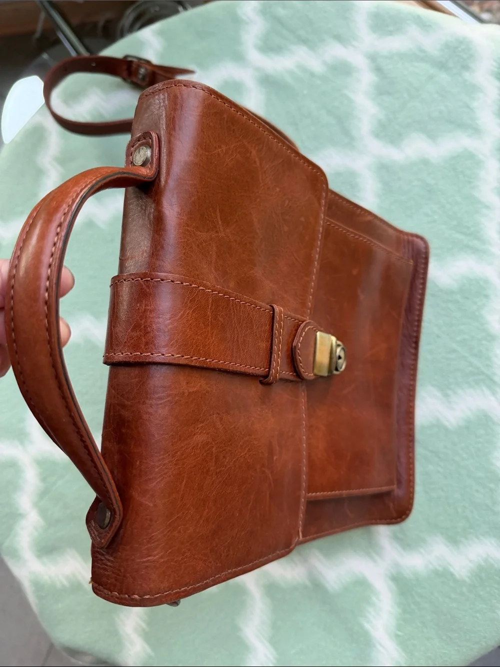 Vintage Georgetown Leather Design Crossbody Messenger Bag Satchel and Travel Bag